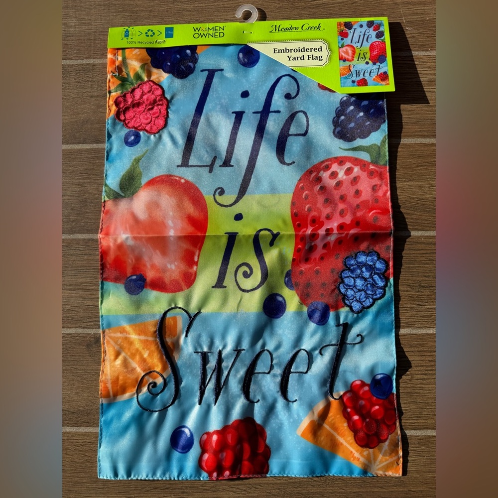 Colorful 'Life is Sweet' Decorative Towel